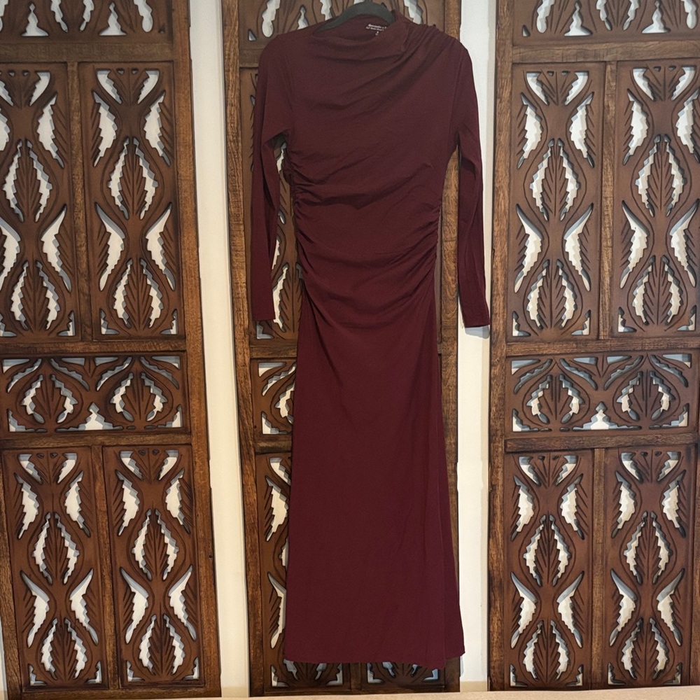 Abercrombie & Fitch Maroon Long Sleeve Dress